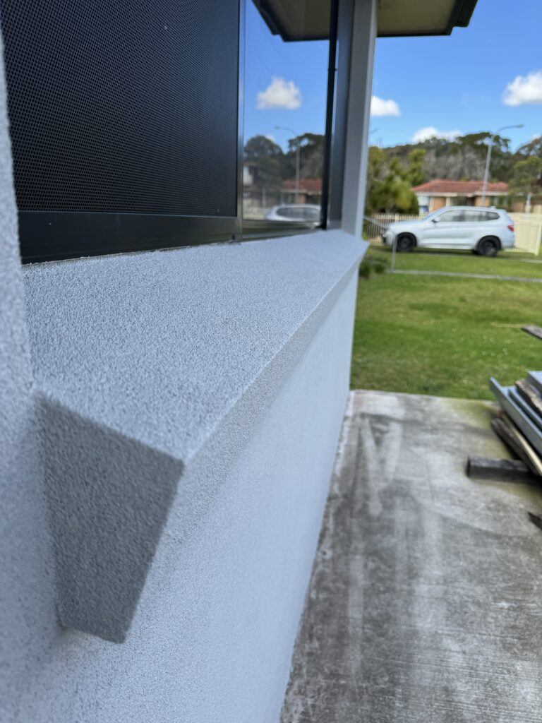 Fresh rendered boundary wall in Wollongong